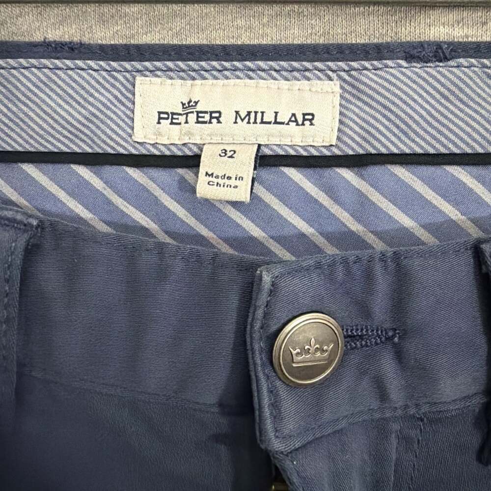 Peter Millar Mens 32 Navy Ultimate Sateen 5 Pocket Straight Leg Pants - Picture 7 of 13